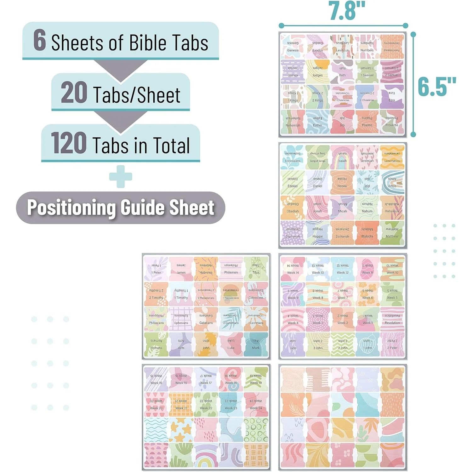 Bible Tabs, 120 Count, Laminated, Easy Apply, Old & New Testament, Includes 30 Customizable Blank Tabs - Image 2