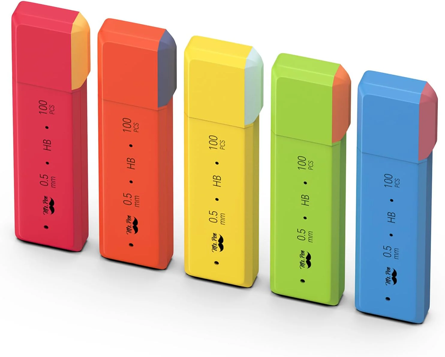 0.5 Lead Refill HB, 5 Pack, 500 pcs, Mechanical Pencils