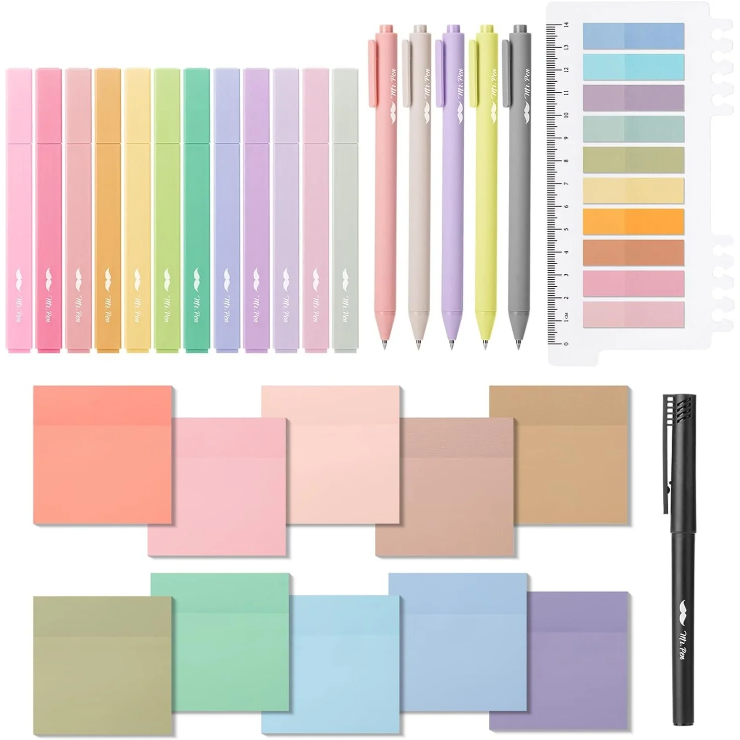 Annotation & Highlighting Set, Gel Pens, Highlighters, Notes