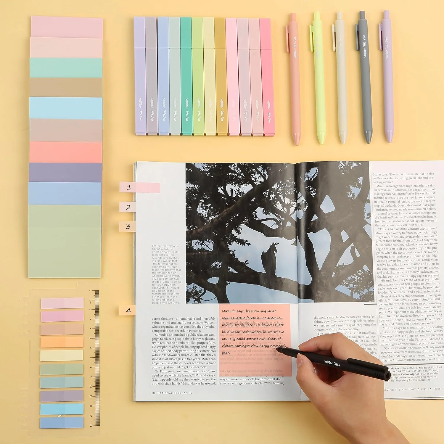 Annotation & Highlighting Set, Gel Pens, Highlighters, Notes - Image 6
