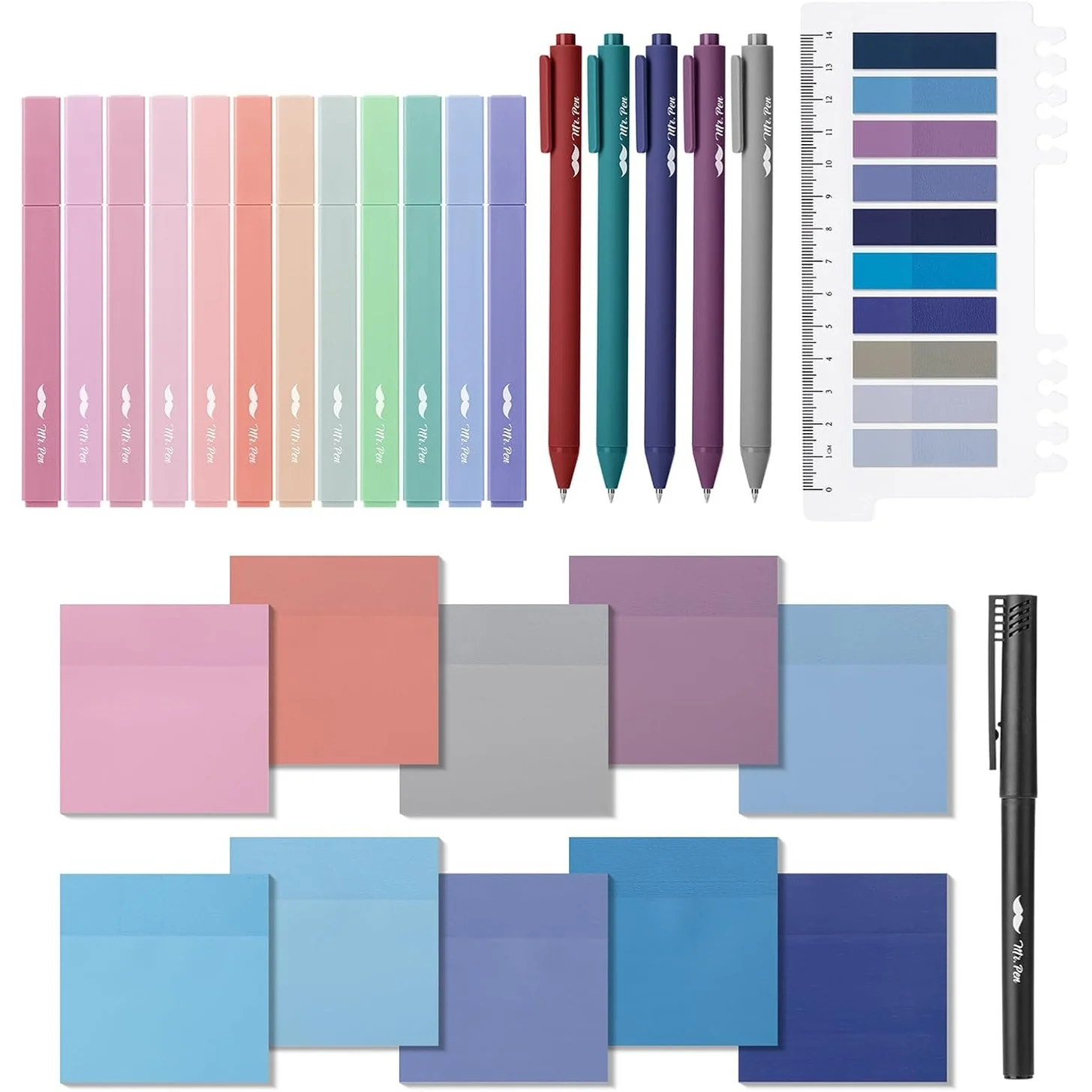 Aesthetic Book Annotation Kit, 38 pcs, Highlighters, Gel Pens, Tabs