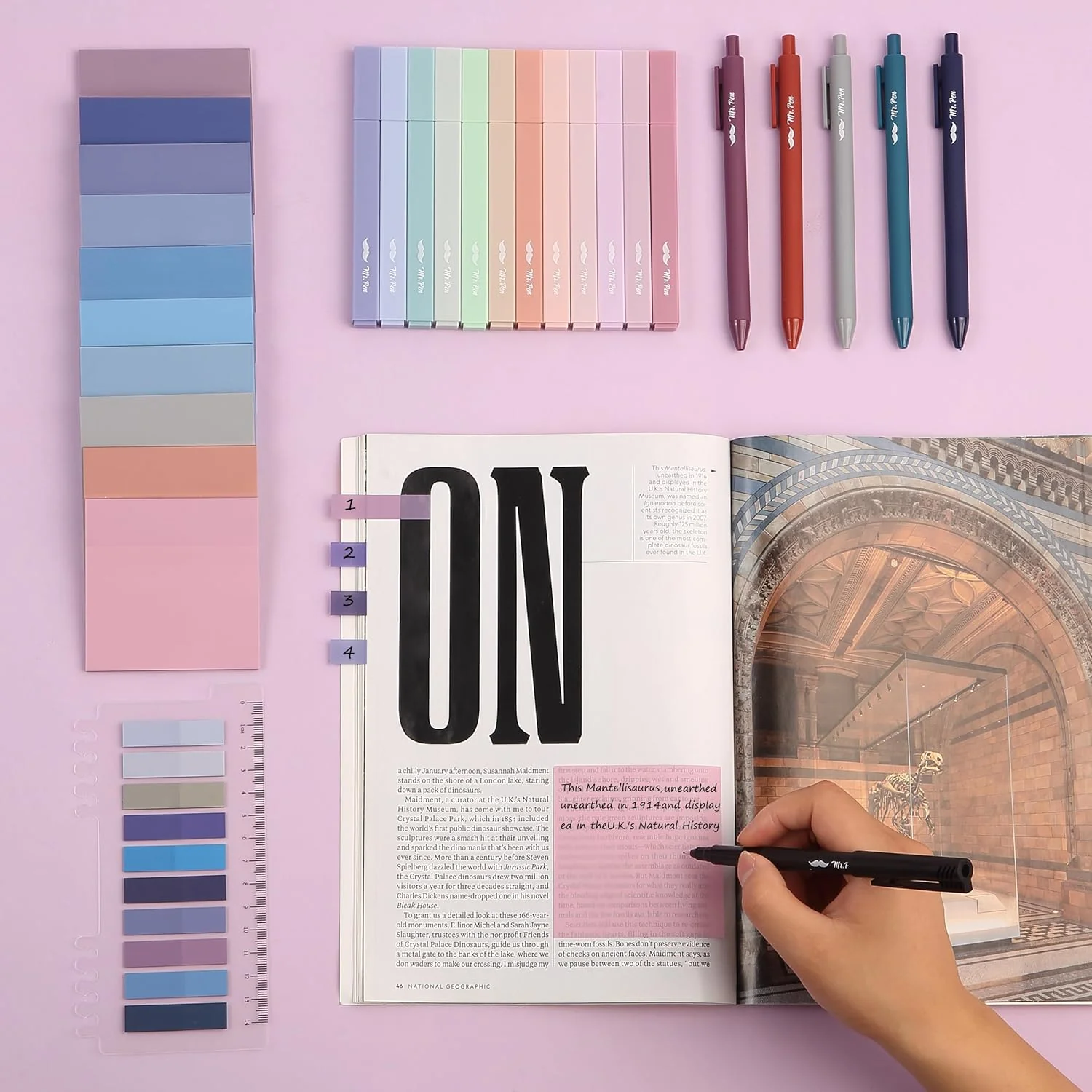 Aesthetic Book Annotation Kit, 38 pcs, Highlighters, Gel Pens, Tabs - Image 5