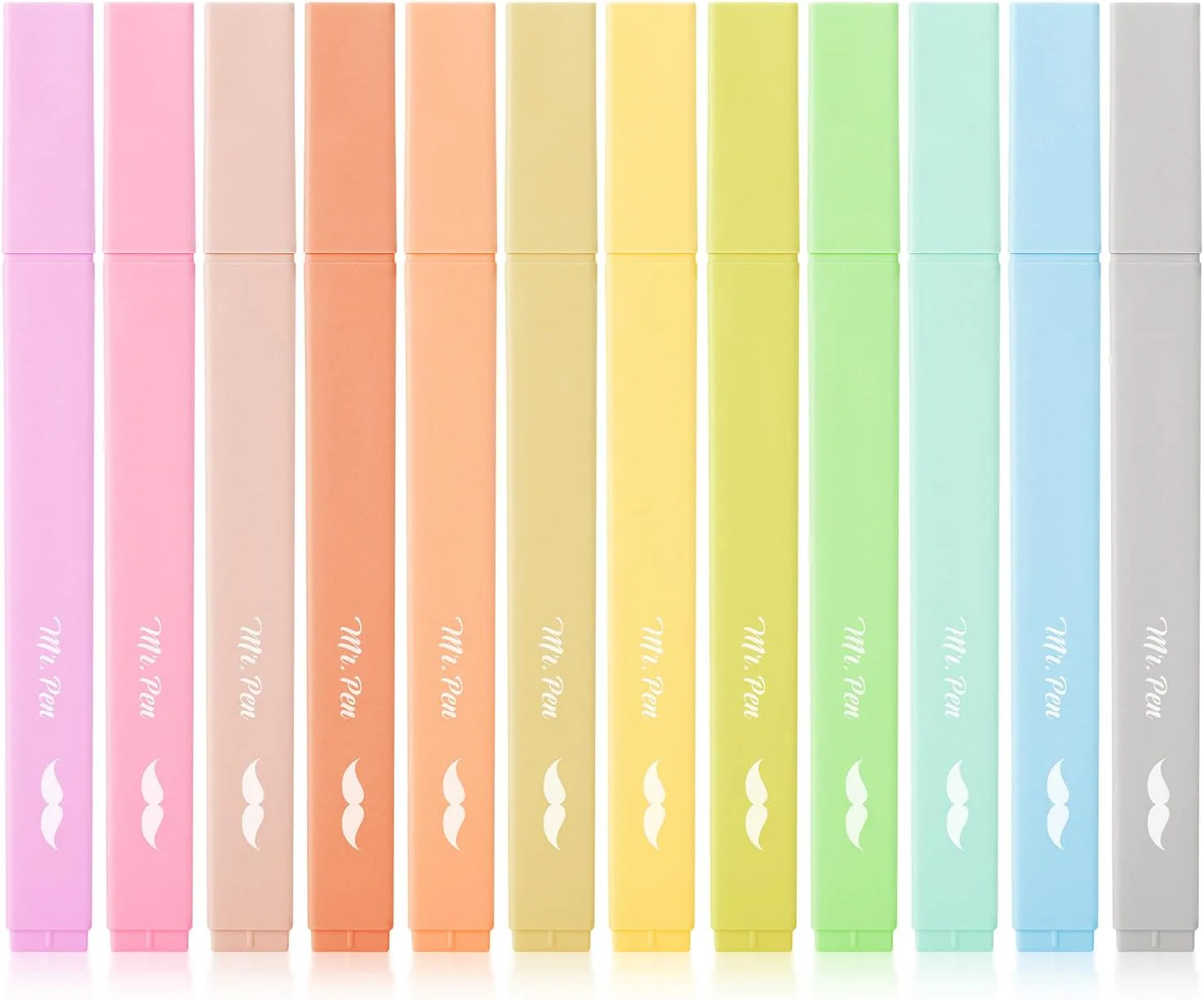 Aesthetic Highlighters, 12 pcs, Chisel Tip, Macaron Colors, Cute Highlighters Assorted Colors, Bible Highlighters and Pens No Bleed, No Bleed Highlighters for Bible Pages No Bleed