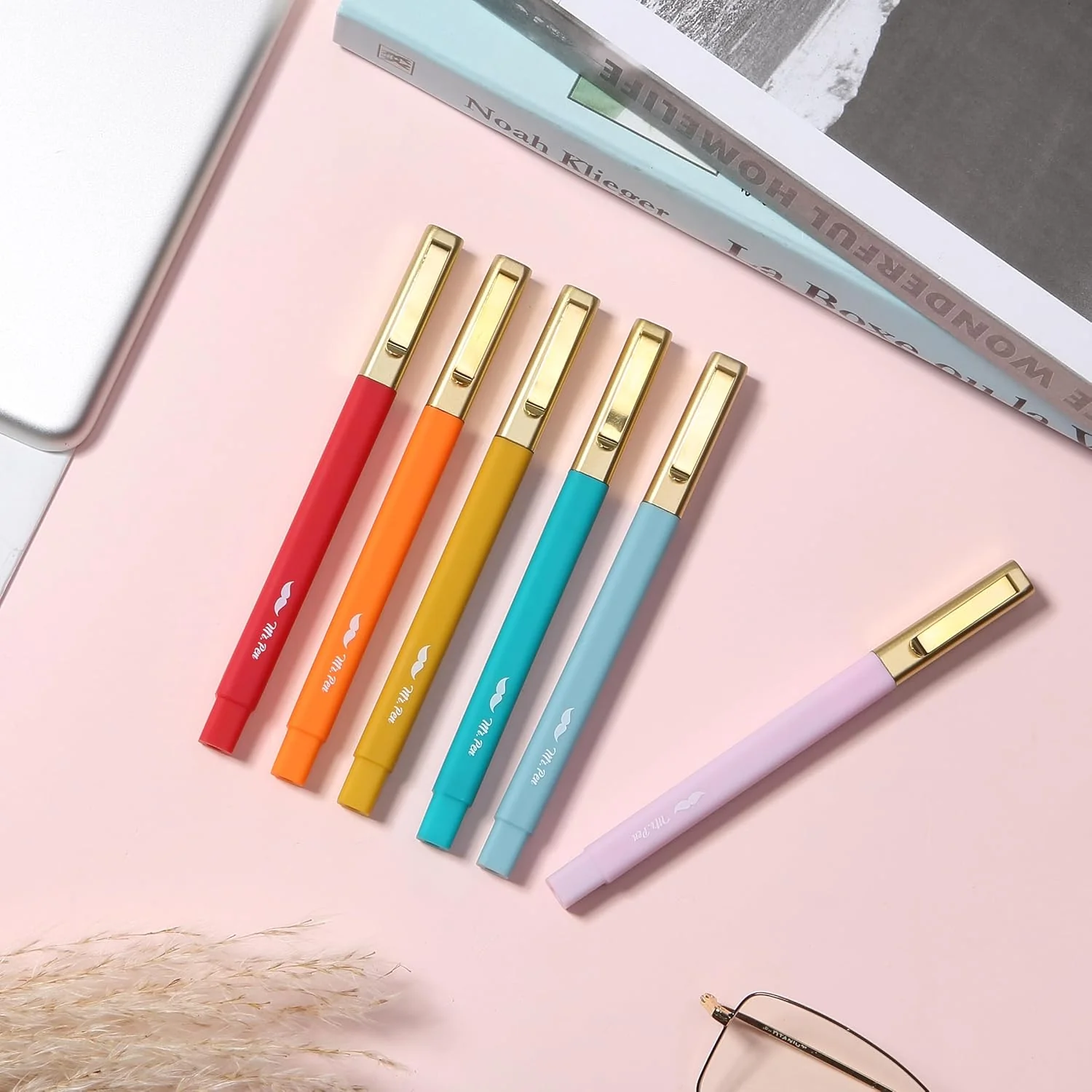 Aesthetic Highlighters and Pens No Bleed, 12 Pack, Assorted Color Bible Highlighters No Bleed, Black Ink Bible Pens, Highlighter Pens, No Bleed Highlighters for Bibles, Bible Pens - Image 7