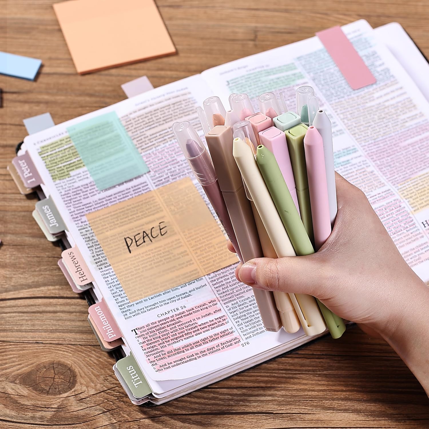 Bible Journaling Kit, 31 Pcs — Pens, Highlighters, Tabs, Bookmarks & Sticky Notes, No Bleed Bible Study Set - Image 3