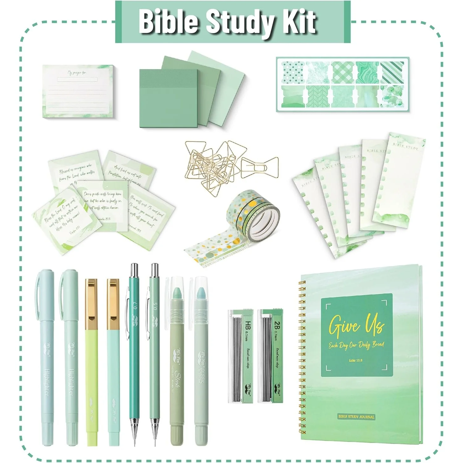 Mr. Pen- Bible Journaling Kit for Women, Forest Mist Color Theme, Bible Study Supplies Journaling Kit, Easter Gift - Image 2