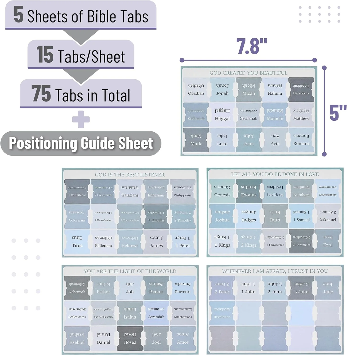 Bible Tabs, 75 Tabs, Laminated Bible Tabs for Women and Men, Bible Tabs for Study Bible, Bible Index Tabs, Bible Book Tabs, Bible Labels Tabs, Mr Pen Bible Tabs - Image 2