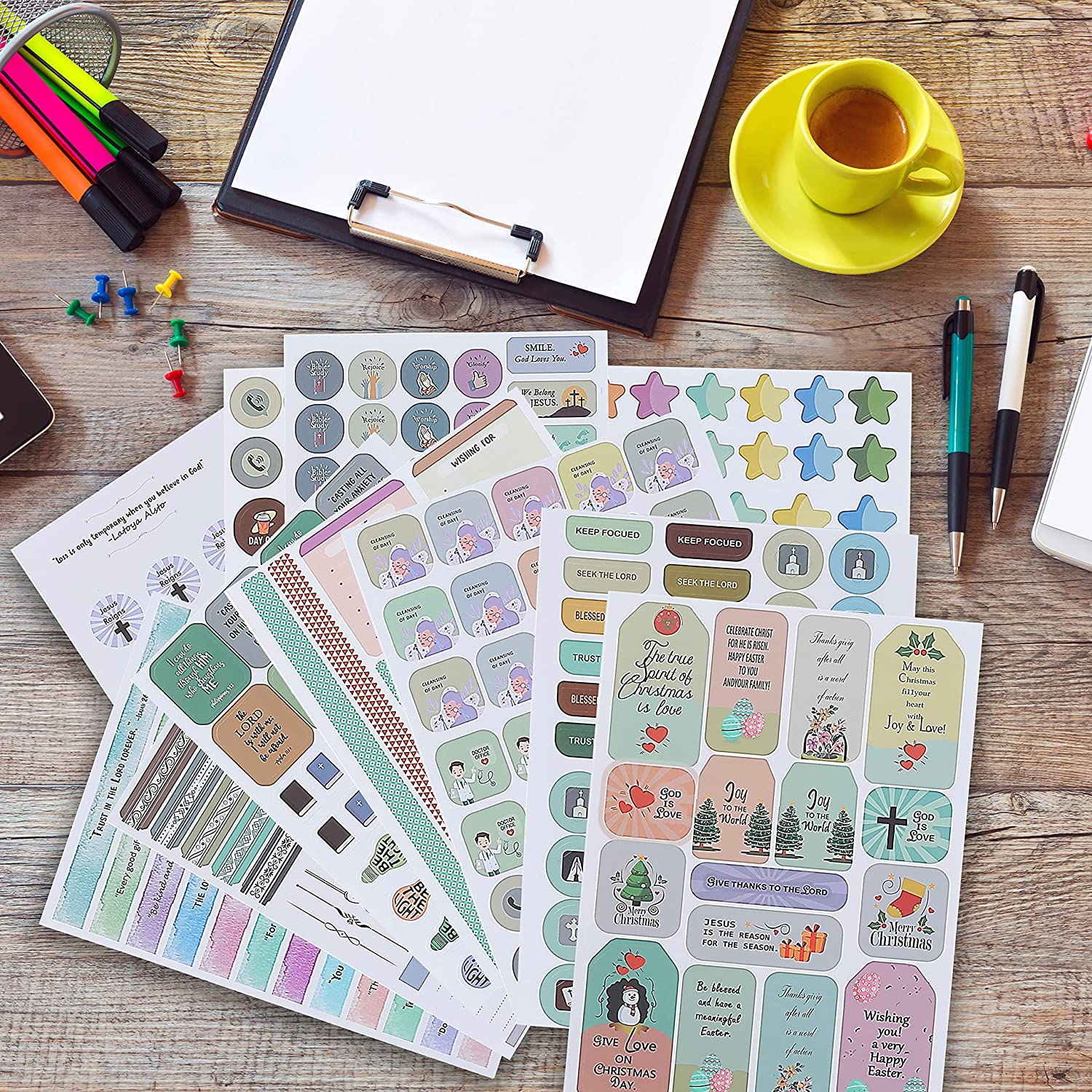 Christian & Bible Journaling Stickers, 31 Sheets, 1034 pcs - Image 8