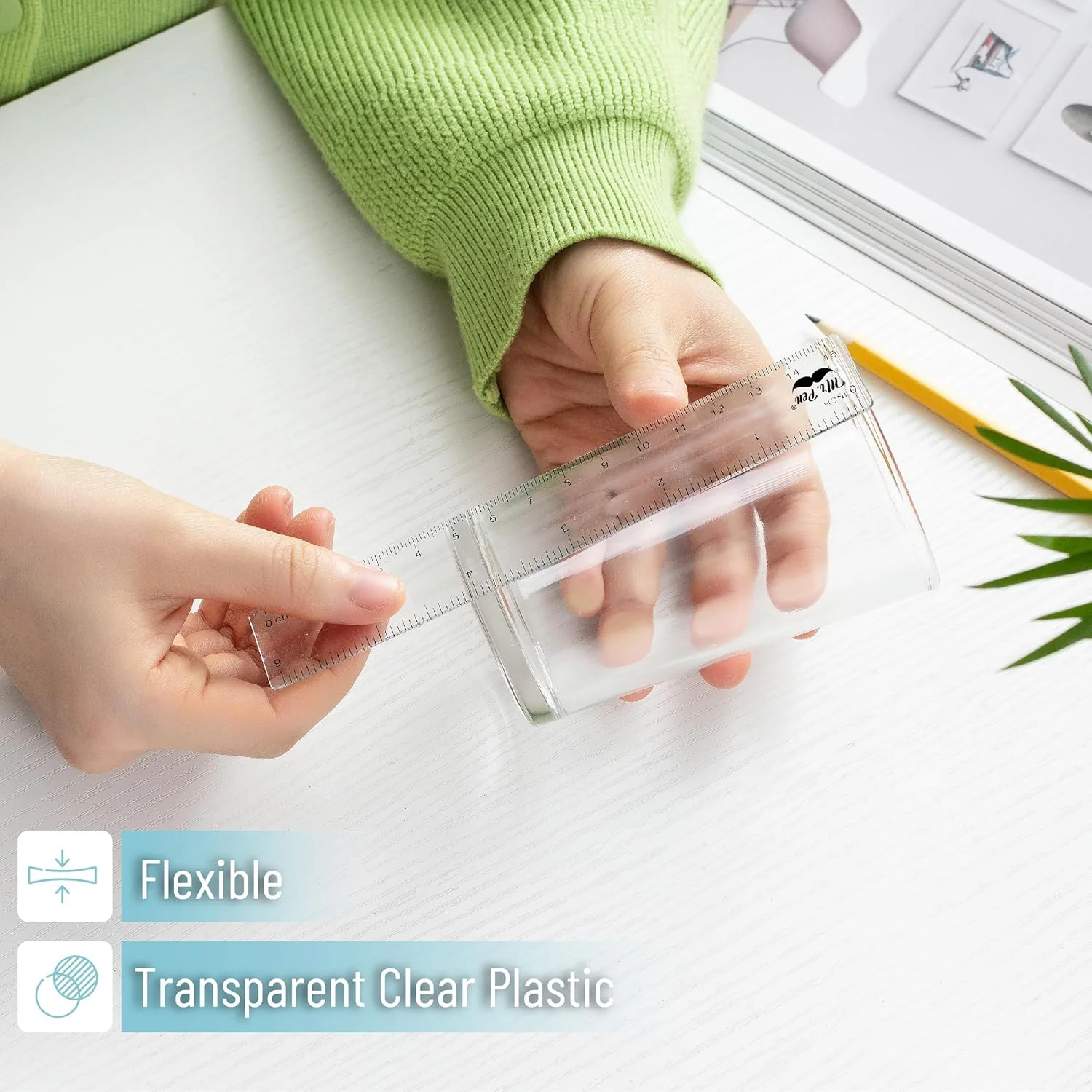 Clear Bulk Plastic Ruler 6 Inch, 24 Pack, Metric & Imperial - Image 3