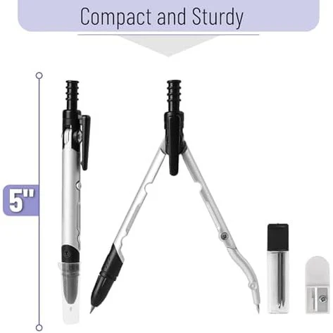 Convertible Compass for Geometry, Drafting, 5-Inch Circles - Image 2