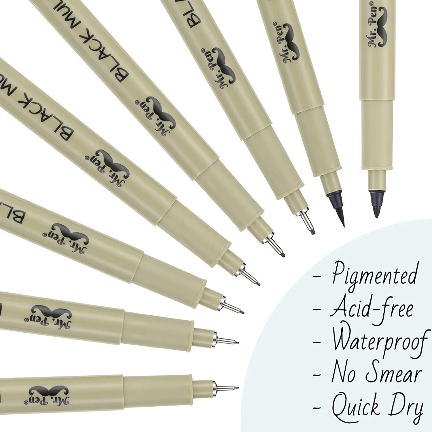 Fineliner Drawing Pens, 8 Pack Black Multiliner Set, Waterproof Ink for Sketching, Notes & Bible Journaling - Image 3
