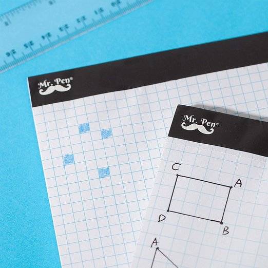 Graph Paper Pad 11x8.5, 5x5 Grid Paper, 3-Hole Punched, 55 Sheets - Image 3