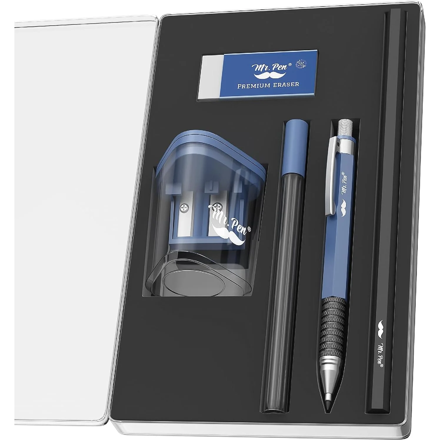 2.0mm Mechanical Pencil Set, 5 pcs, Lead, Eraser, Sharpener
