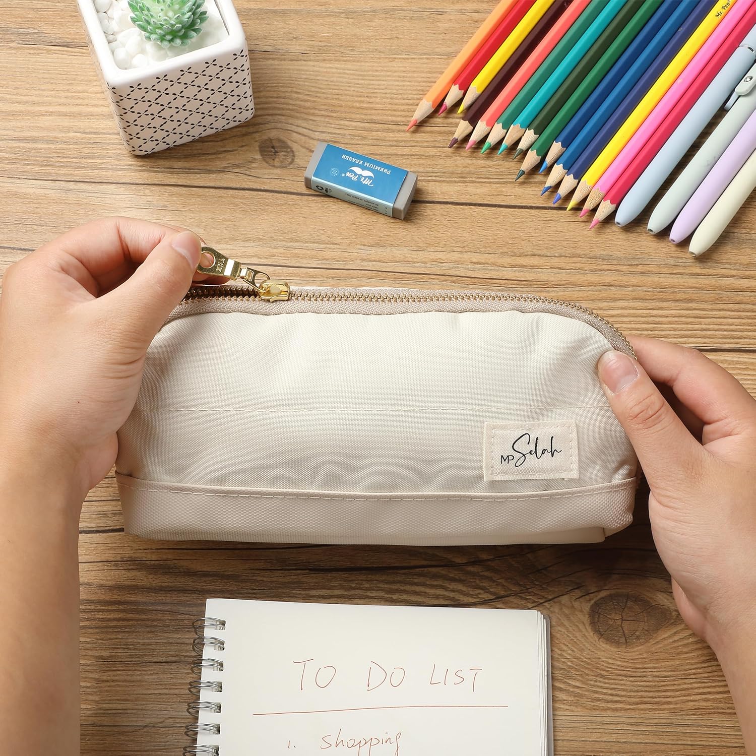Mr. Pen- Pencil Case, Light Blue, Pencil Pouch, Pencil Bag, Pen Case, Selah Pen Pouch - Image 4