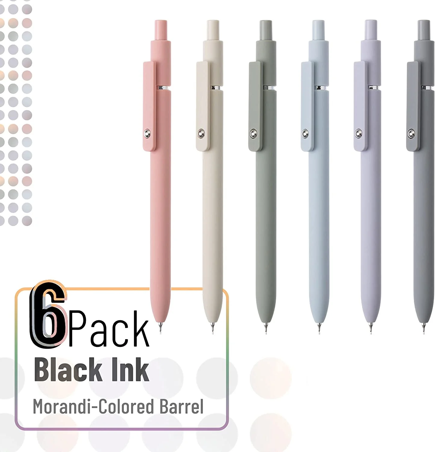 Mr. Pen - Retractable Fine Point Gel Pens, 6 Pack, Morandi Barrels, Fast Dry Ink, Cute Aesthetic Pens for Journaling - Image 2