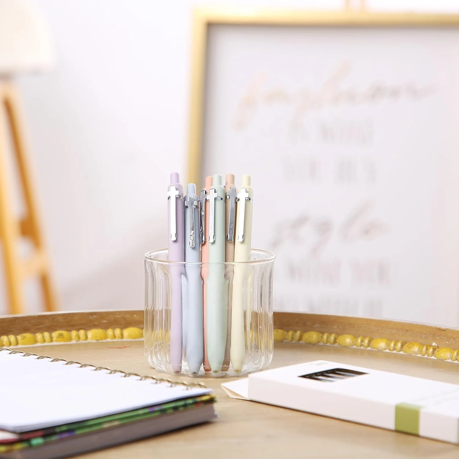Mr. Pen- Retractable Gel Pens for Journaling, 6 Pack, 0.5 mm Black Ink, Soft Pastel Barrel with Silver Cross Clip - Image 8