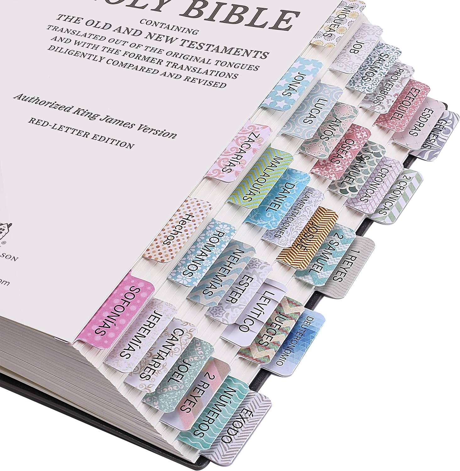 Spanish Bible Tabs, 75 Tabs, Laminated Bible Tabs for Women and Men, Bible Tabs in Spanish, Bible Tabs Spanish, Bible Tabs for Study Bible, Bible Index Tabs, Mr Pen Bible Tabs