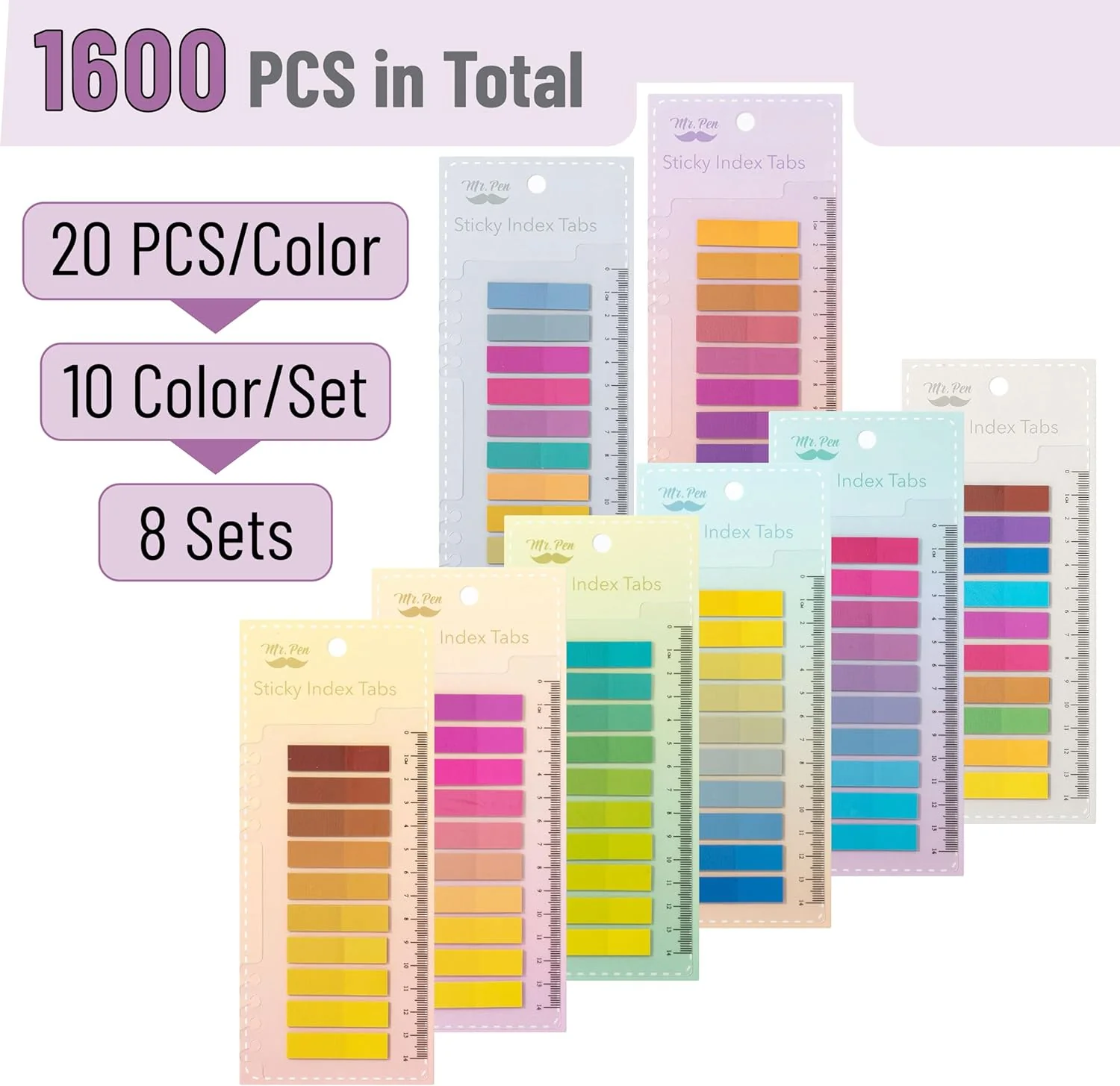 Sticky Tabs - 1600 Pcs Colorful Transparent Book Tabs, Sticky Note Tabs, Page Markers, Book Markers, Page Tabs, and Annotating Sticky Tabs for Books - Image 2