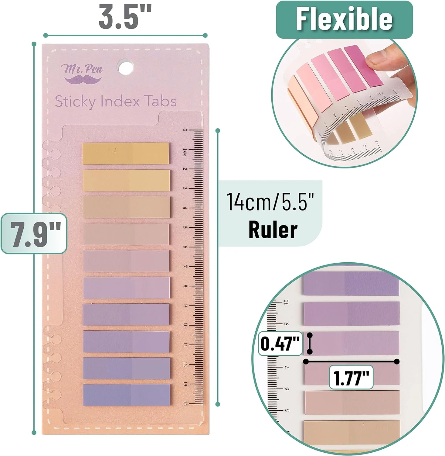 Sticky Tabs - 1600 Pcs Colorful Transparent Book Tabs, Sticky Note Tabs, Page Markers, Book Markers, Page Tabs, and Book Tabs for Annotating Books - Image 2