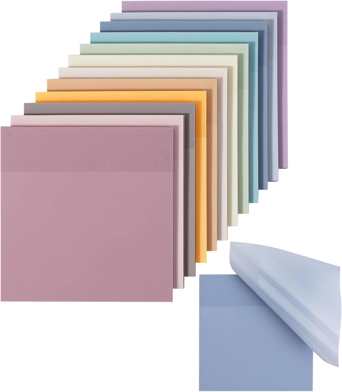 Mr. Pen- Transparent Sticky Notes, 3”x3”, Dreamy Pastel, 12 Pads, 600 Sheets, See Through Sticky Notes, Bulk Sticky Notes Transparent