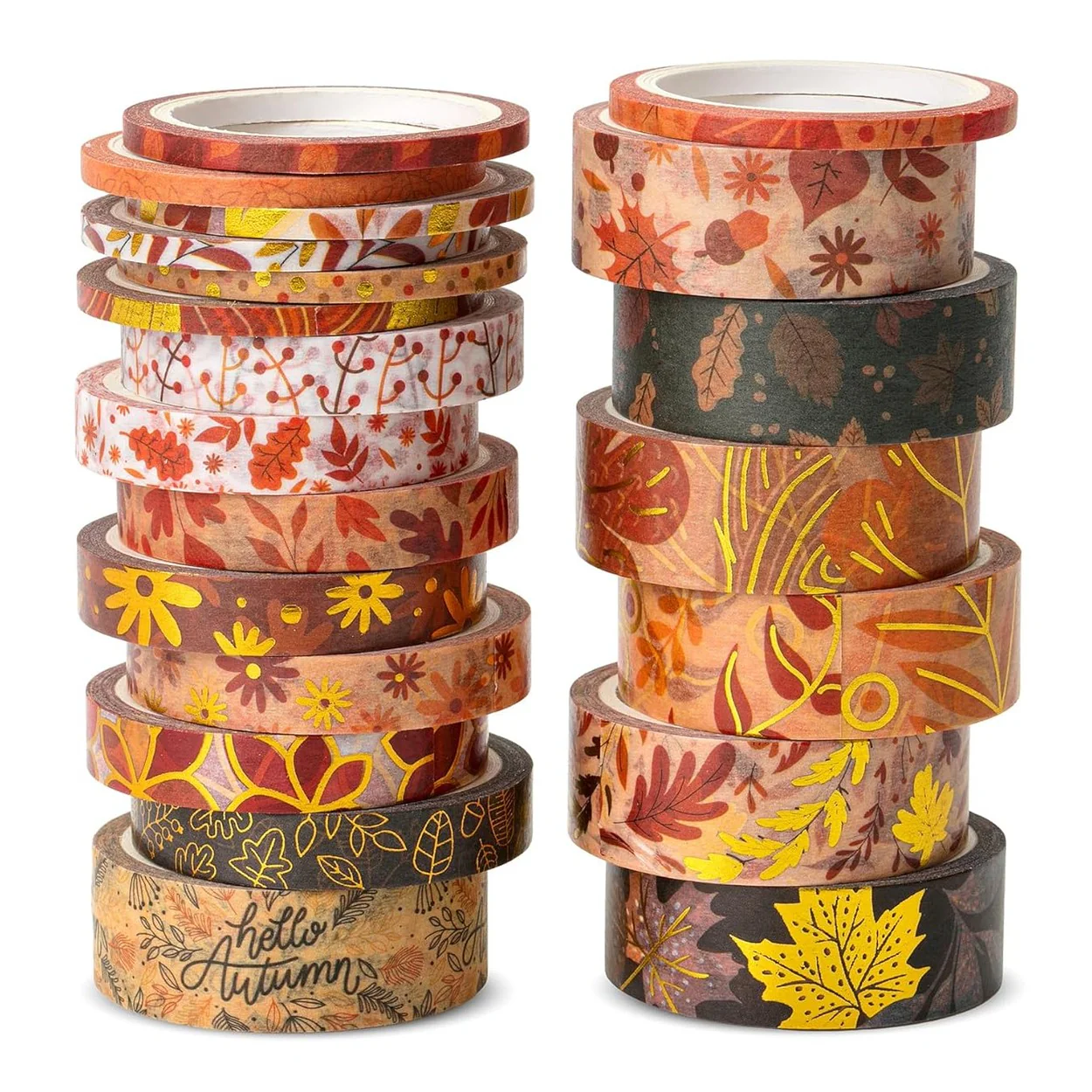 Mr. Pen- Washi Tape Set, 21 Rolls, Autumn Leaves, Decorative Tape, Washi Tapes