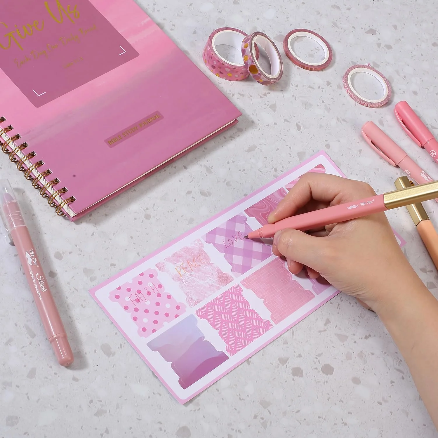 Bible Journaling Kit, Bible Highlighters and Pens No Bleed, Bible Study Kit, Journaling Kit for Women and Gift, Bible Tabs and Highlighter Set - Image 6