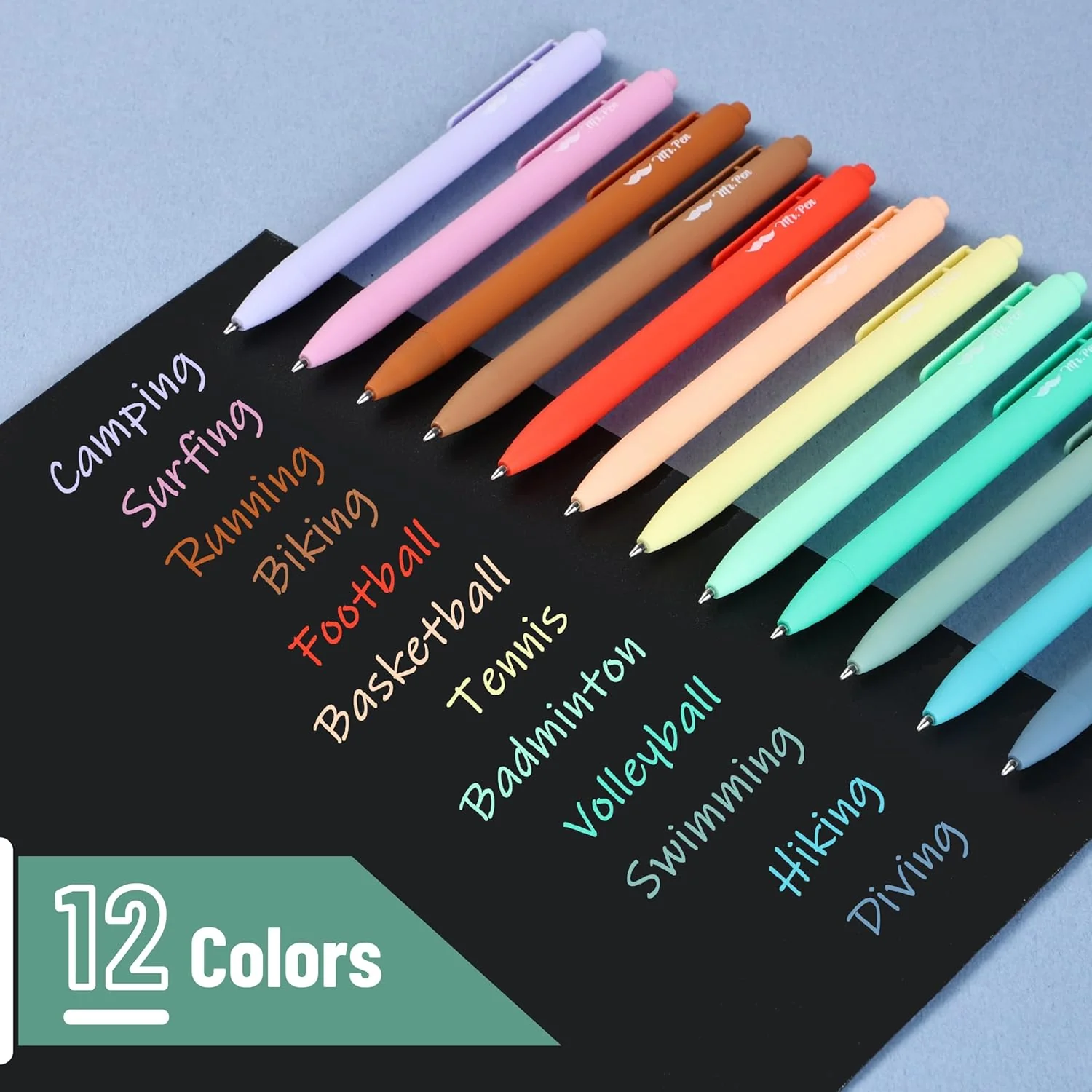 Retractable Gel Pens, 12 Pack, Cute Design, Colored Ink, Quick-Dry, Fine Point 0.7mm - Image 17