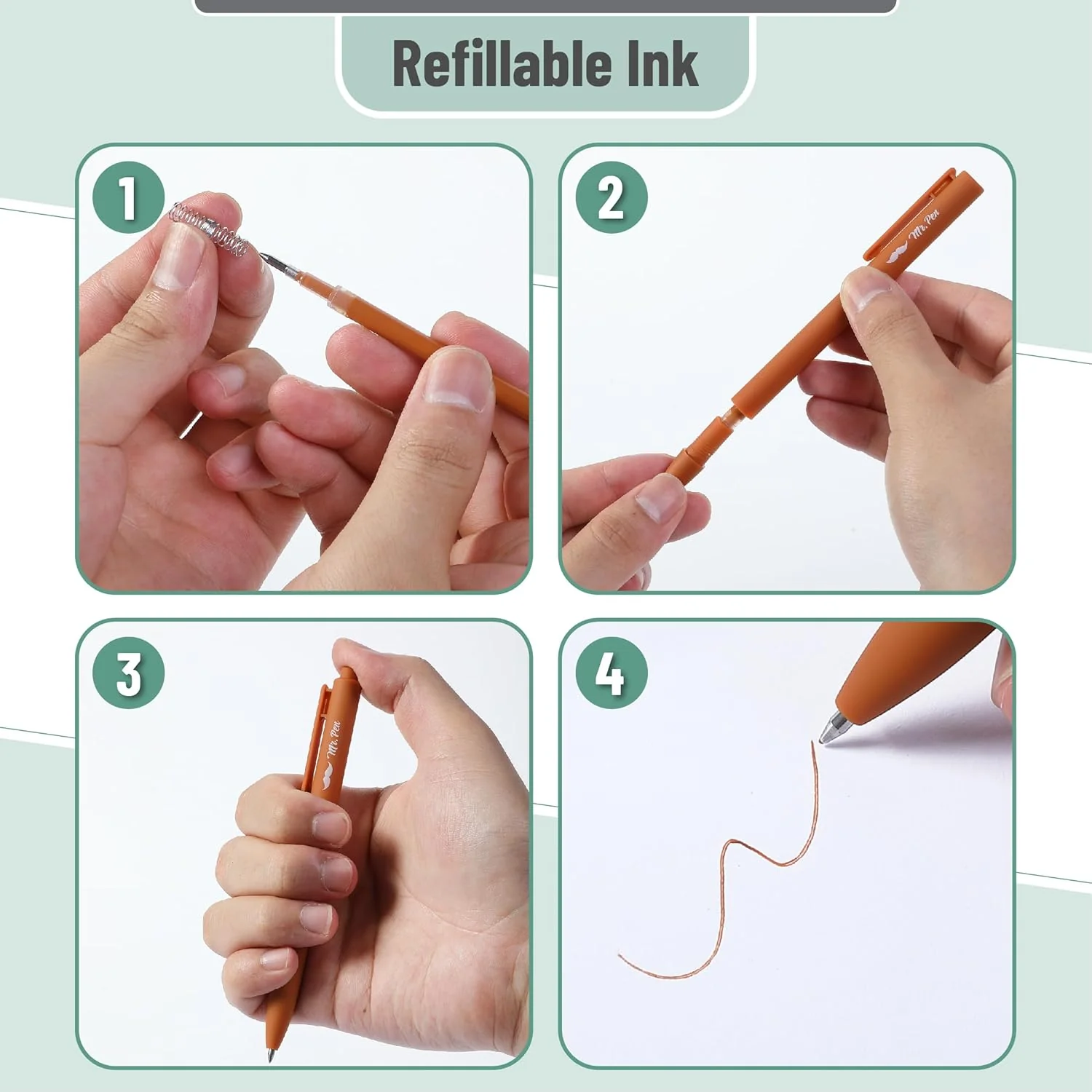 Retractable Gel Pens, 12 Pack, Cute Design, Colored Ink, Quick-Dry, Fine Point 0.7mm - Image 20