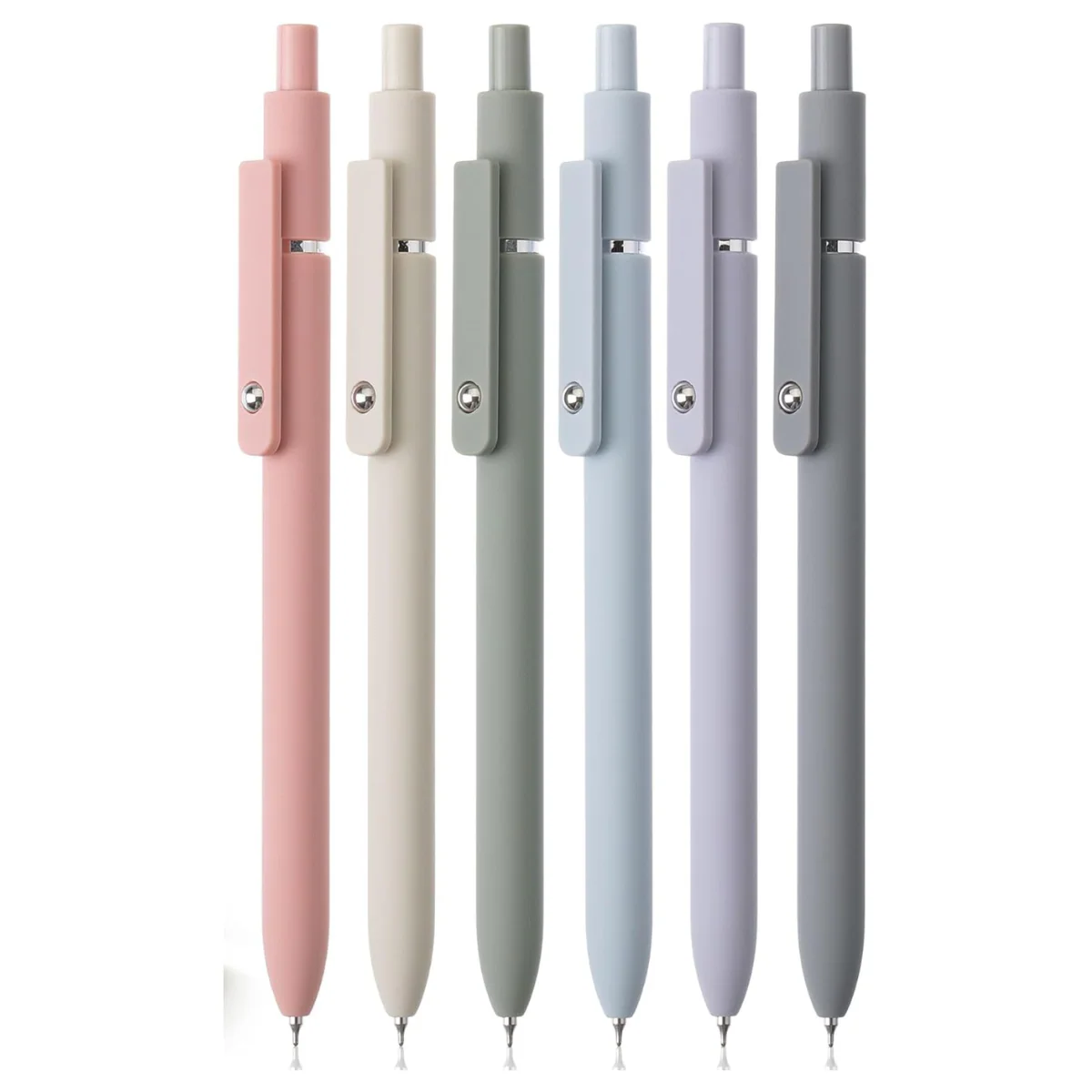 Retractable Gel Pens, 6 or 12 Pack, Morandi & Vintage Barrels, Black Ink, Fine Point 0.5mm, Fast Dry - Image 12